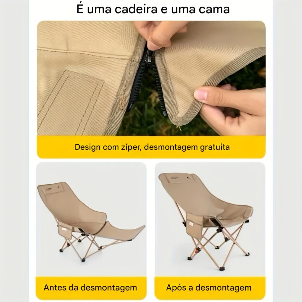 Cadeira Moon Dobrável Ajustável Portátil