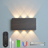 Shelprojsu LED Cordless Wall Sconce Set of 2, 5200mAh Rechargeable Battery Operated Wall Lamp with Remote Control, 3 Colors and Dimmable Magnetic Wireless Wall Light (Black, 2 PCS)