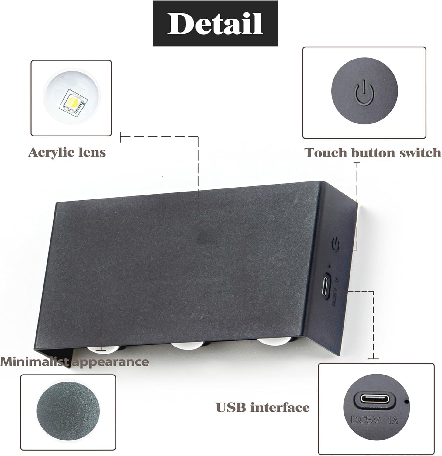 Shelprojsu LED Cordless Wall Sconce Set of 2, 5200mAh Rechargeable Battery Operated Wall Lamp with Remote Control, 3 Colors and Dimmable Magnetic Wireless Wall Light (Black, 2 PCS)