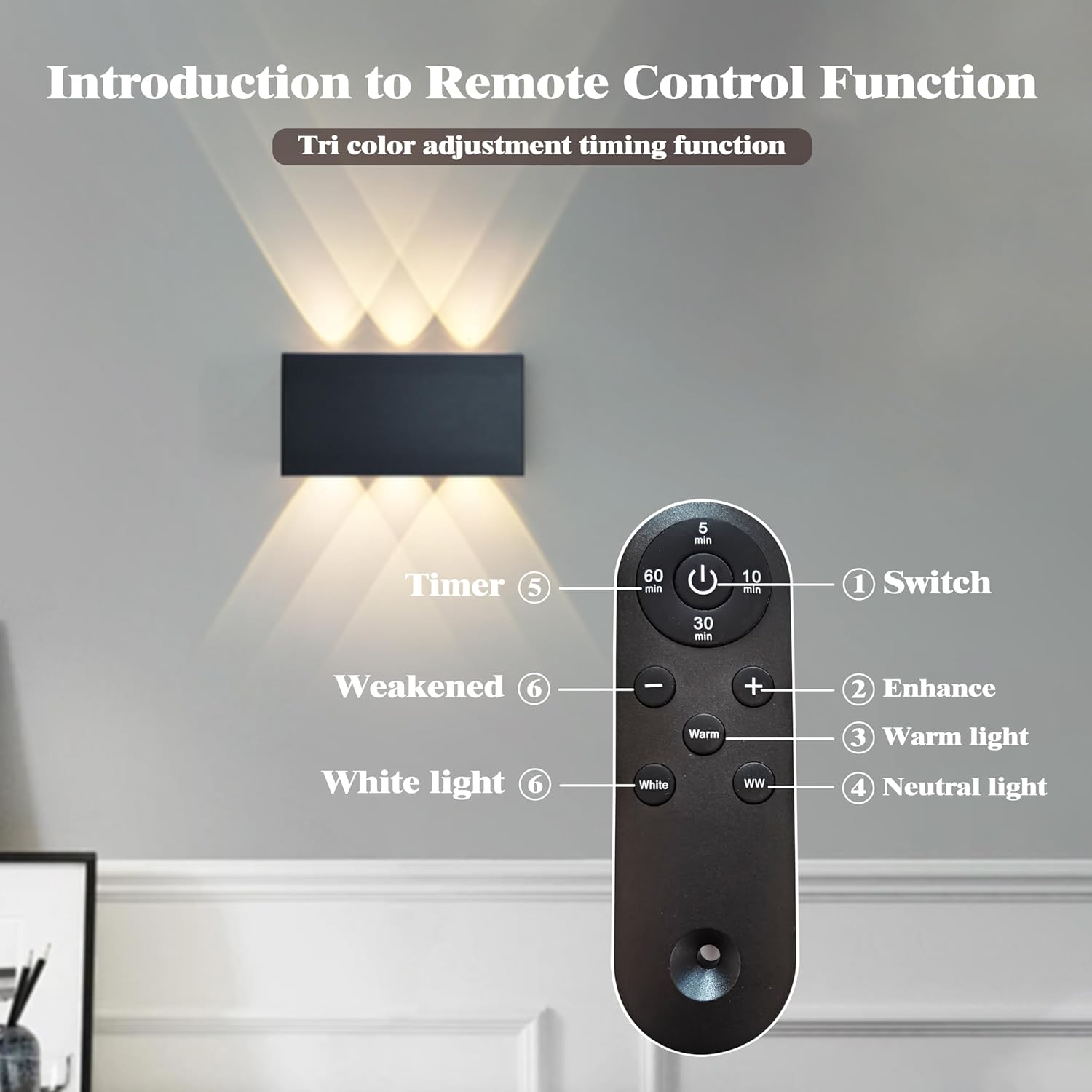 Shelprojsu LED Cordless Wall Sconce Set of 2, 5200mAh Rechargeable Battery Operated Wall Lamp with Remote Control, 3 Colors and Dimmable Magnetic Wireless Wall Light (Black, 2 PCS)