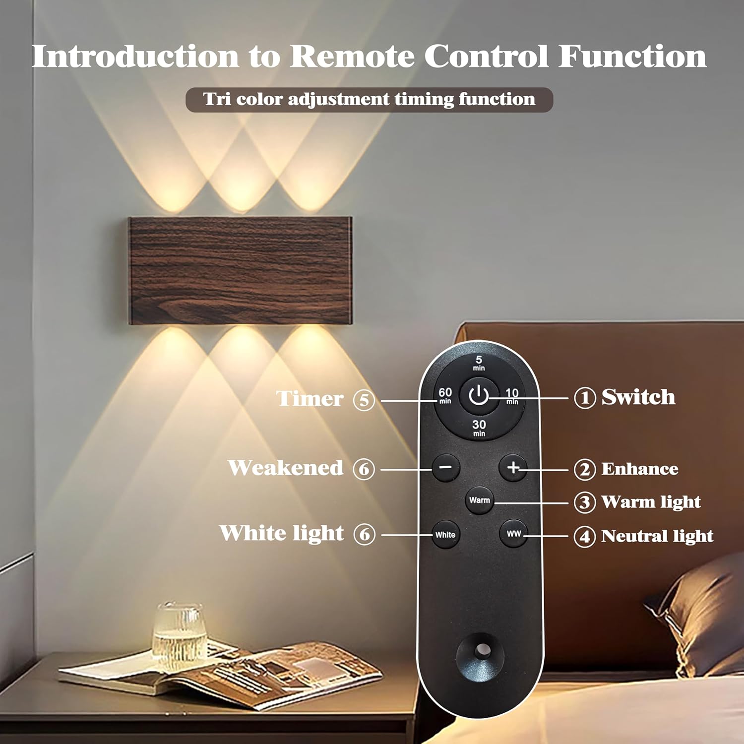 Shelprojsu LED Cordless Wall Sconce Set of 2, 5200mAh Rechargeable Battery Operated Wall Lamp with Remote Control, 3 Colors and Dimmable Magnetic Wireless Wall Light (Black, 2 PCS)
