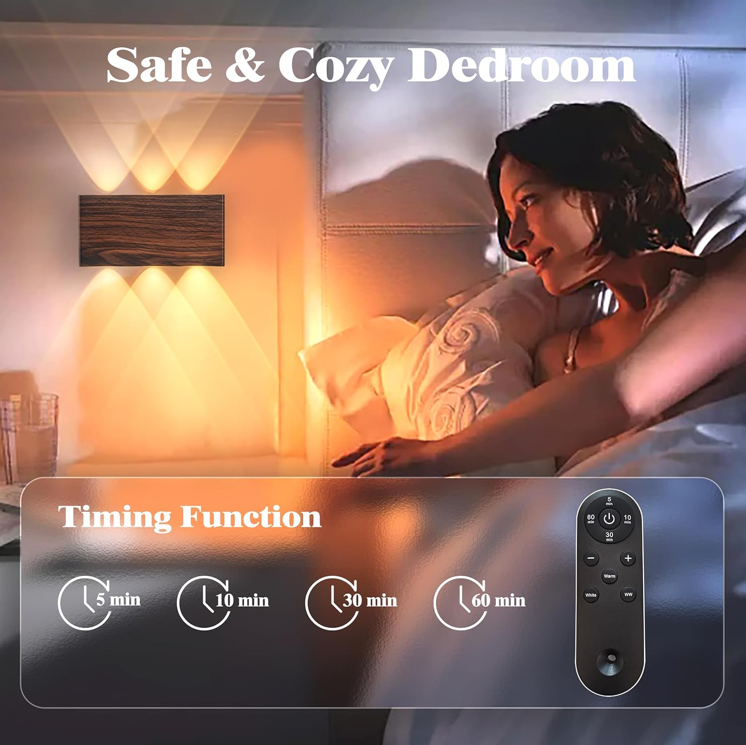 Shelprojsu LED Cordless Wall Sconce Set of 2, 5200mAh Rechargeable Battery Operated Wall Lamp with Remote Control, 3 Colors and Dimmable Magnetic Wireless Wall Light (Black, 2 PCS)
