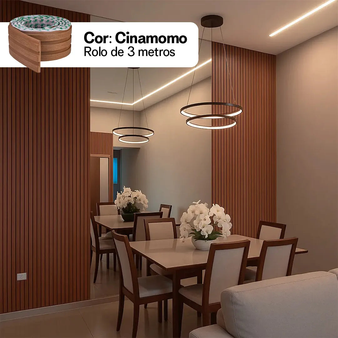 Kit Painel Ripado Autocolante 3M Laminado  | Linha Madeto | DIY