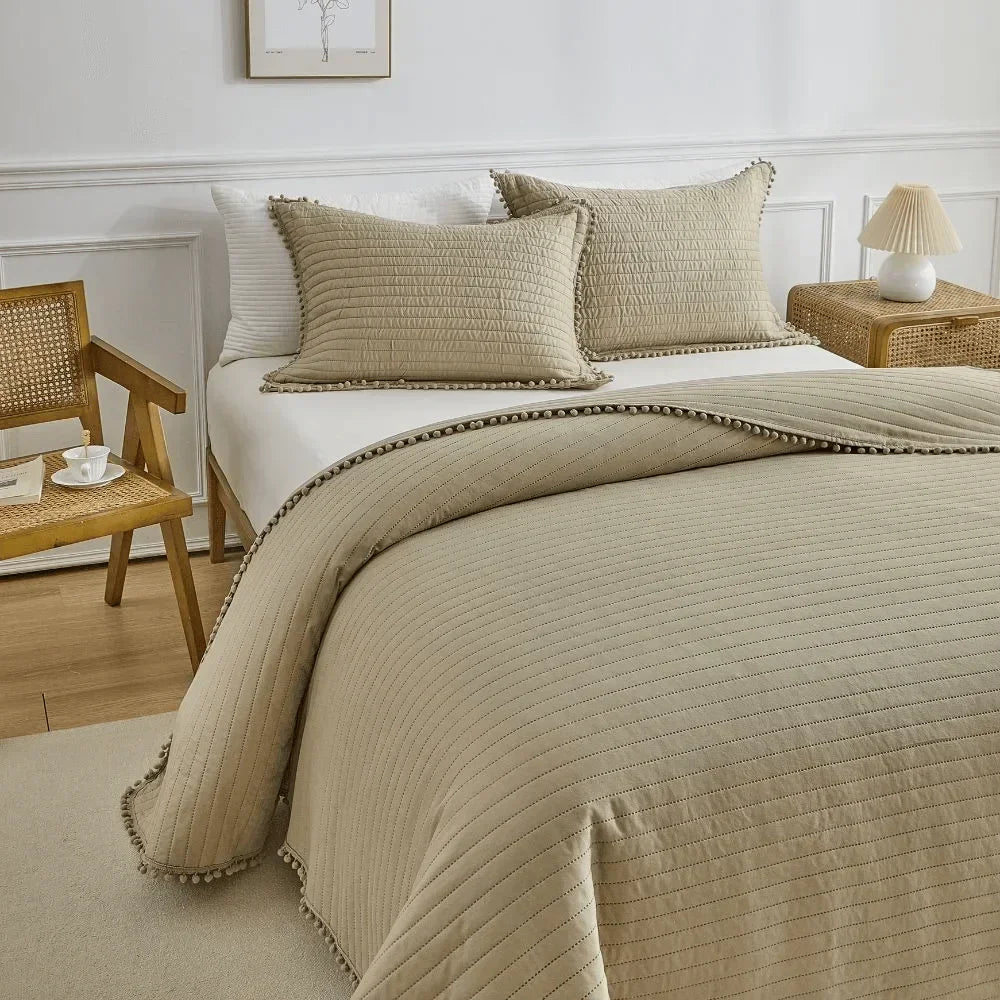 Kit Colcha de Cama Bege