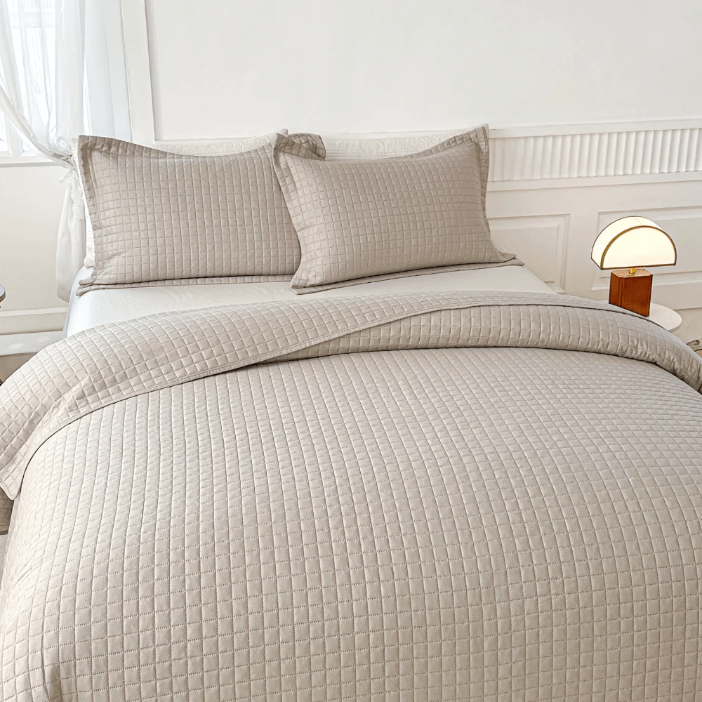 Kit de Colcha de Cama Bege