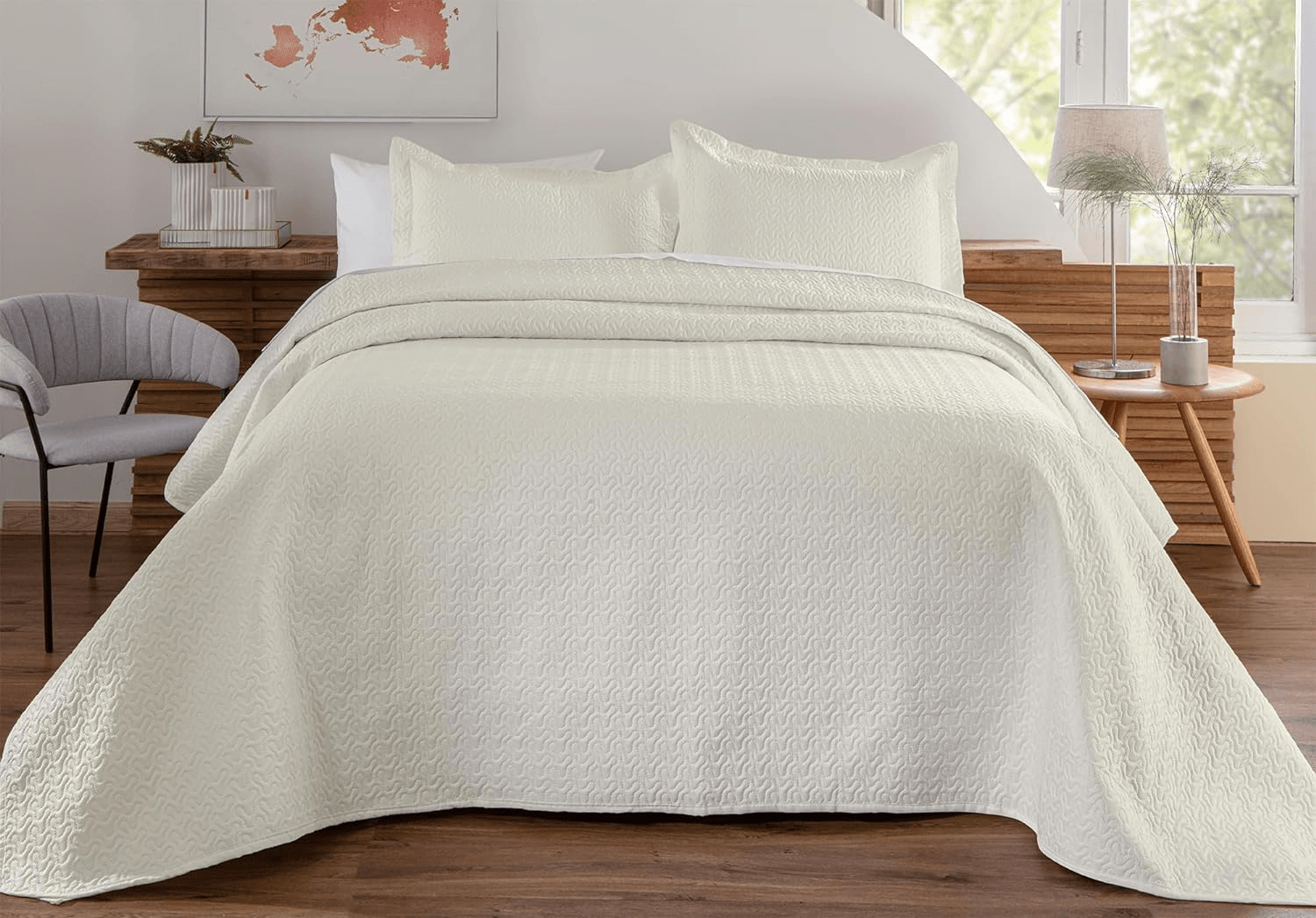 Kit de Colcha de Cama Branco