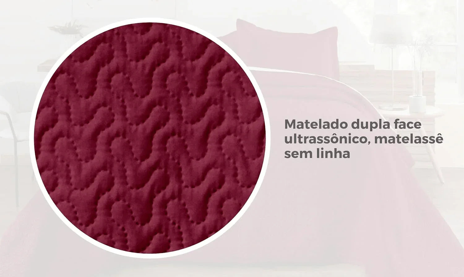 Kit Colcha de Cama Vinho Carpentino