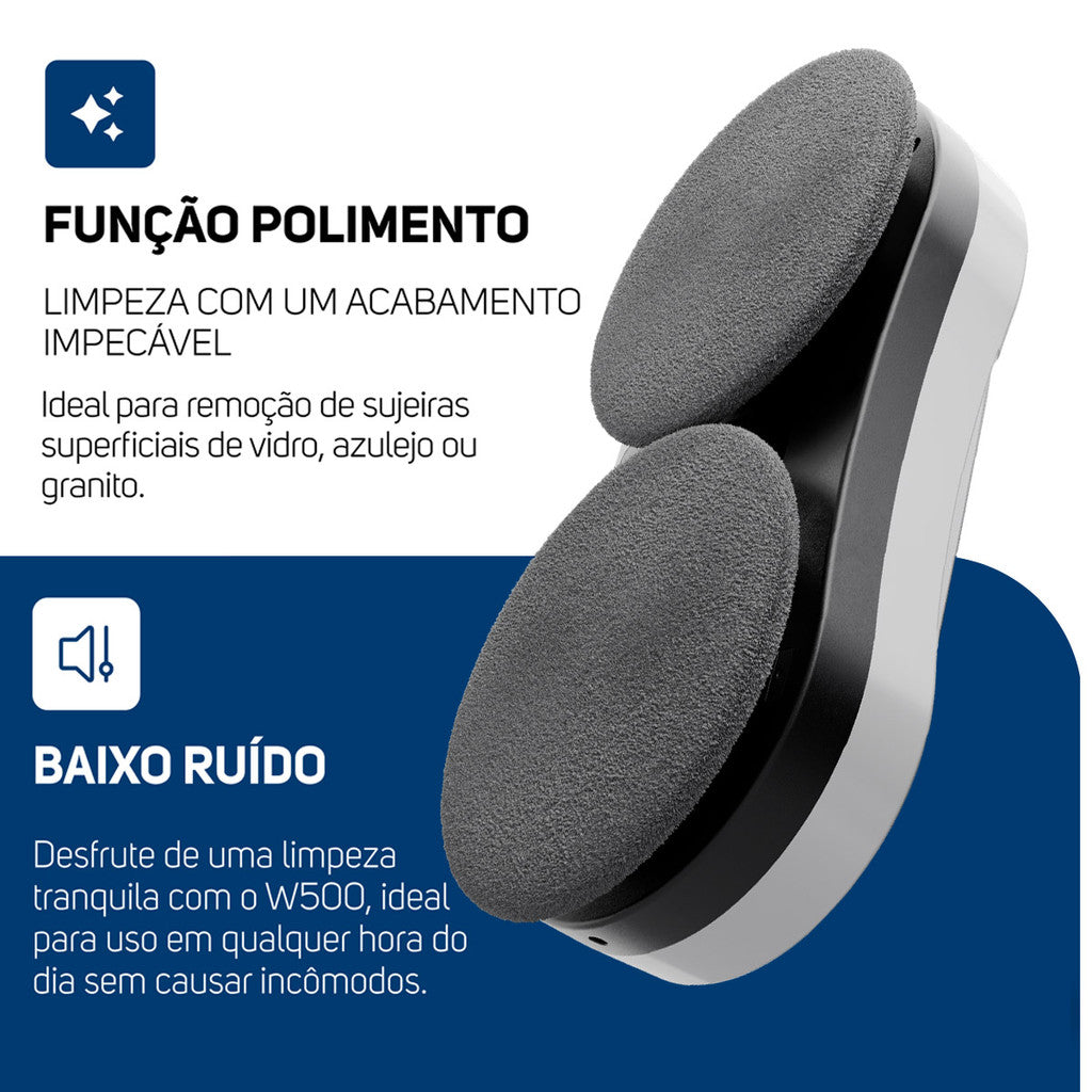 Robô de Limpeza Polidor Vidros Com Controle Remoto 72W Sensores Antiqueda W500 POLICLEANER WAP