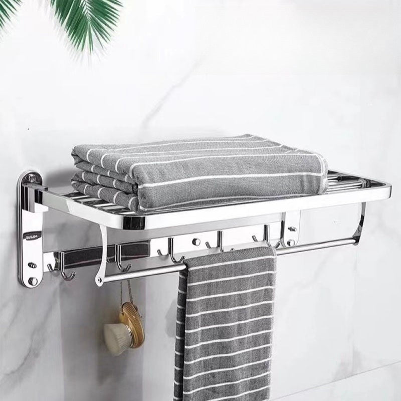 Toalheiro Dobrável De Aluminio Prateleira De Roupas De Chuveiro Torre De Banho Cabide Bar Com Gancho Armazenamento Do Banheiro