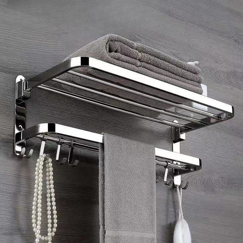 Toalheiro Dobrável De Aluminio Prateleira De Roupas De Chuveiro Torre De Banho Cabide Bar Com Gancho Armazenamento Do Banheiro