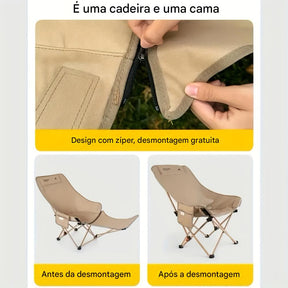 Cadeira Moon Dobrável Ajustável Portátil