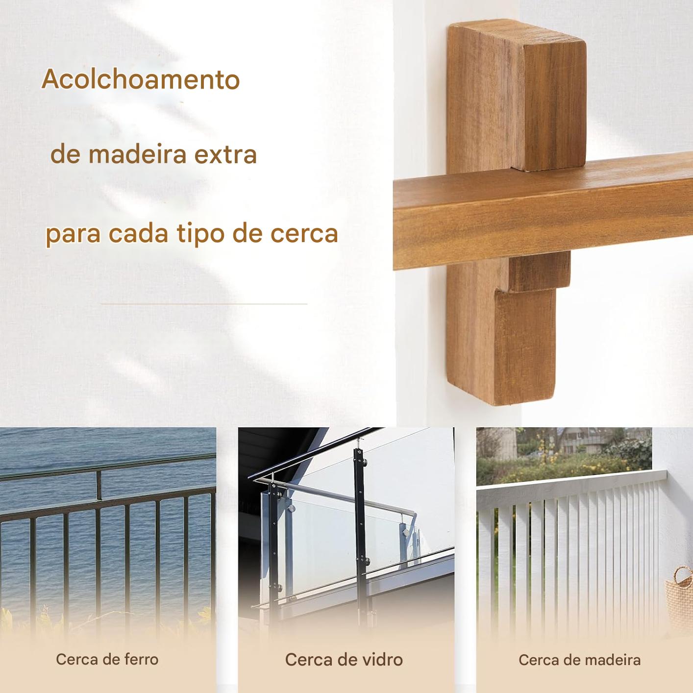 Mesa Suspensa - Design de Bistrô de Madeira Retangular