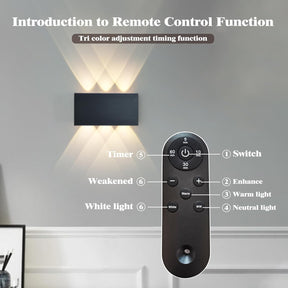 Shelprojsu LED Cordless Wall Sconce Set of 2, 5200mAh Rechargeable Battery Operated Wall Lamp with Remote Control, 3 Colors and Dimmable Magnetic Wireless Wall Light (Black, 2 PCS)