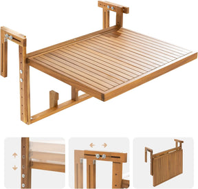 Mesa Suspensa - Design de Bistrô de Madeira Retangular