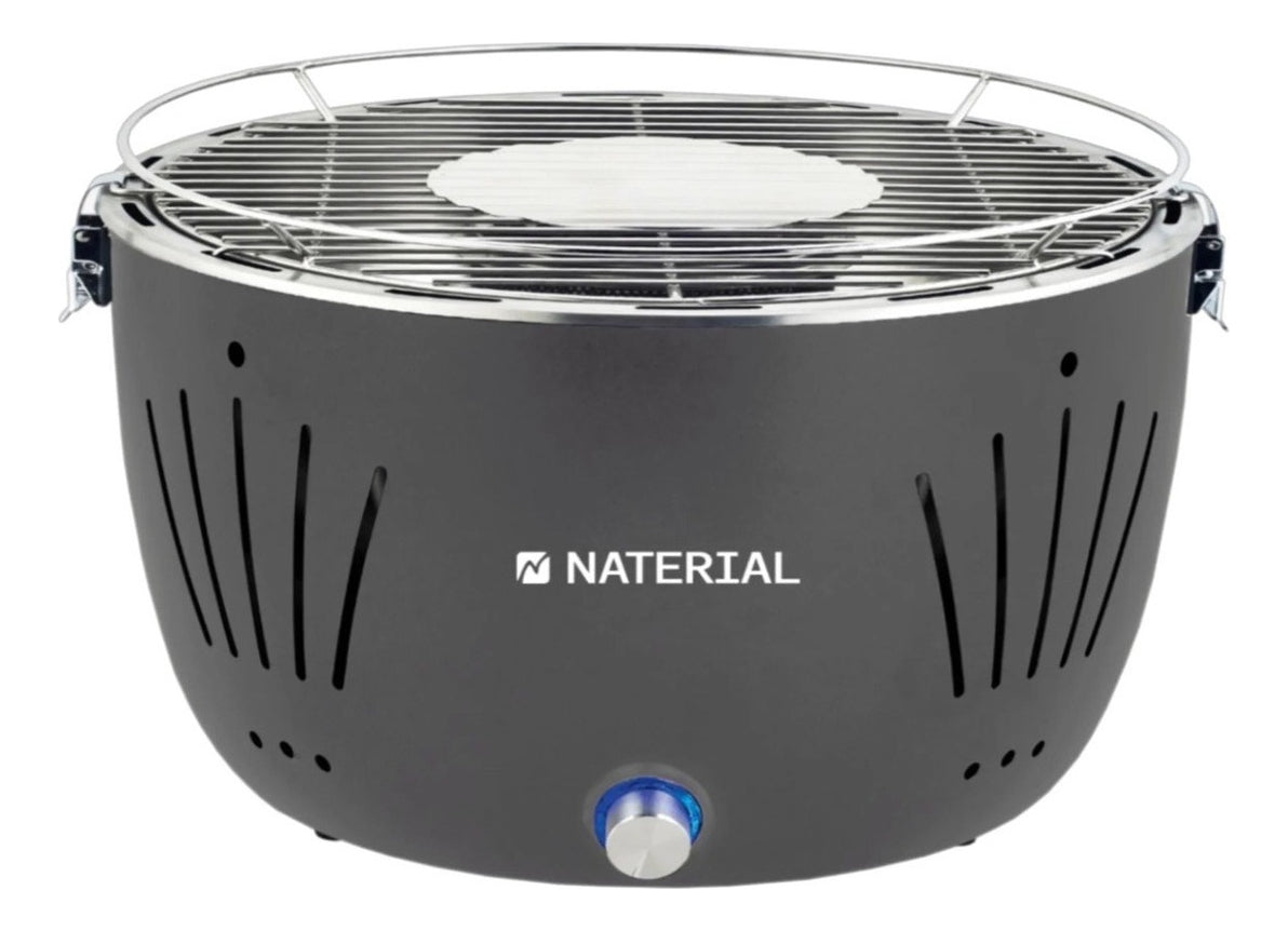 Churrasqueira móvel Naterial Table Grill Assador Portátil 23.1cm de altura y 37.5cm de diâmetro cinza