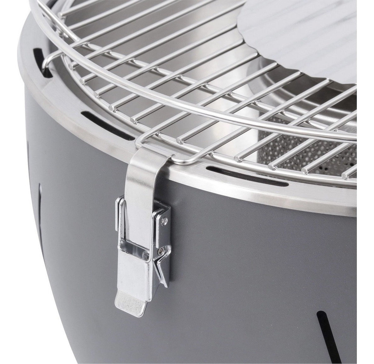 Churrasqueira móvel Naterial Table Grill Assador Portátil 23.1cm de altura y 37.5cm de diâmetro cinza