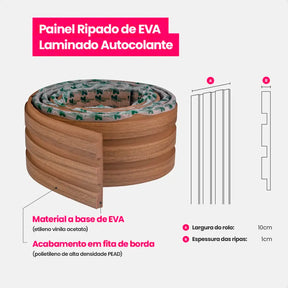 Kit Painel Ripado Autocolante 3M Laminado  | Linha Madeto | DIY