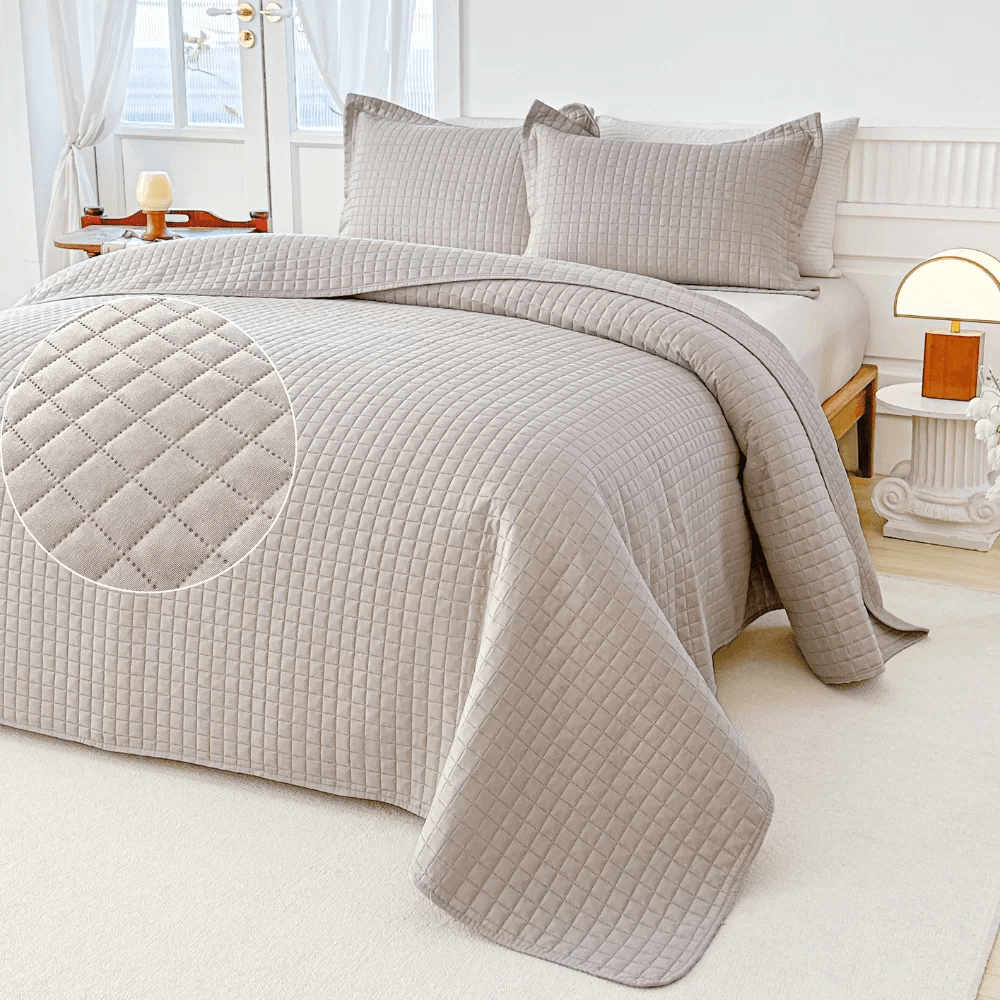 Kit de Colcha de Cama Bege