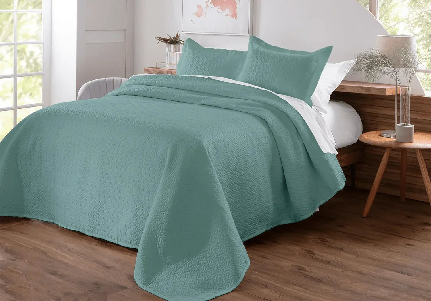 Kit Colcha de Cama Verde Carpentino