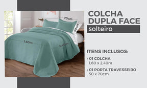 Kit Colcha de Cama Verde Carpentino