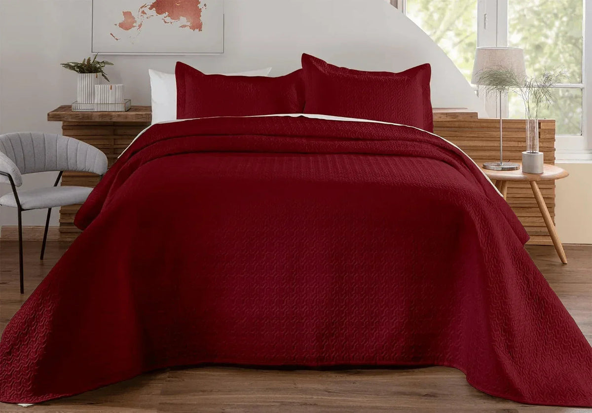 Kit Colcha de Cama Vinho Carpentino