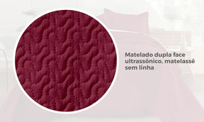 Kit Colcha de Cama Vinho Carpentino