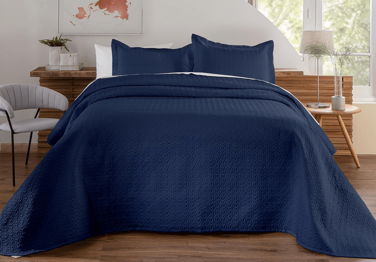 Kit de Colcha de Cama Azul