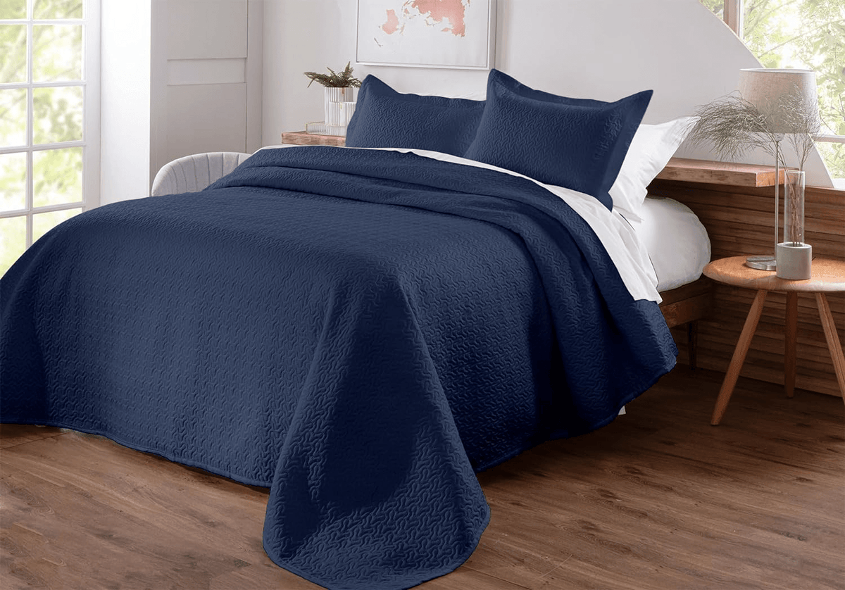 Kit de Colcha de Cama Azul