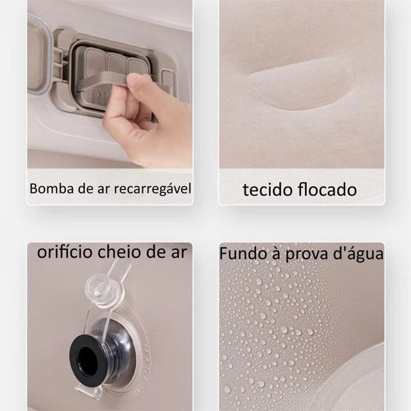 Colchão Inflável Solteiro Vem Com Uma Bomba Inflável De Bateria De Lítio Embutida E Removível 200*100*40cm Acampamento